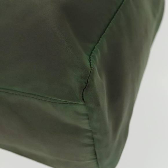 PRADA Tote Bag Nylon Green Gold Auth 98443 - Picture 14 of 16